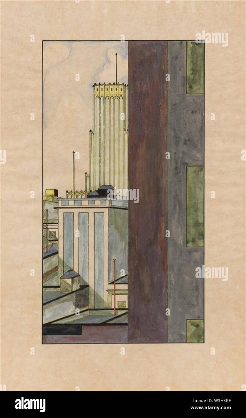 Paysage urbain. George Copeland Ault. Banque D'Images