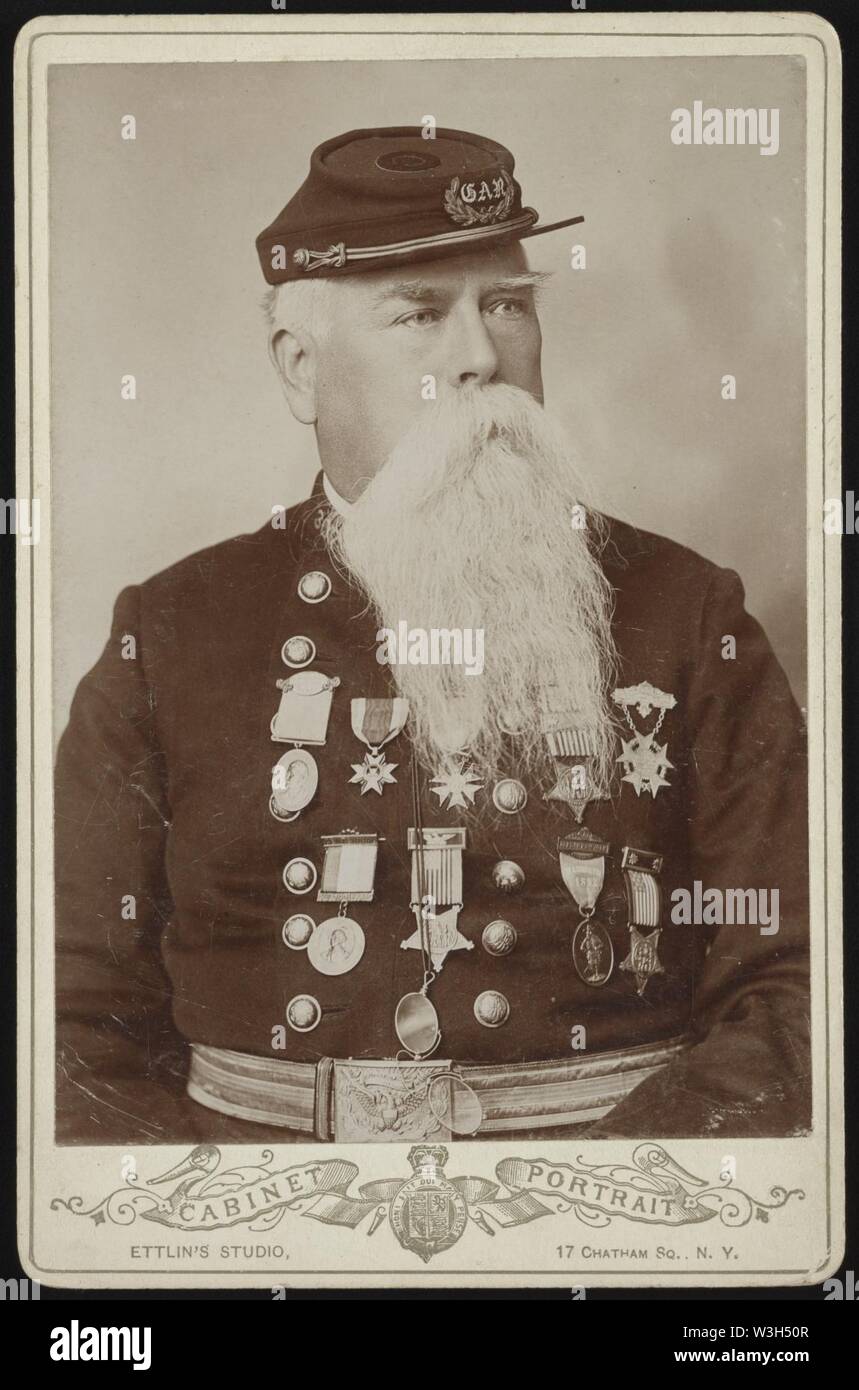 Ancien combattant de la guerre civile, Abraham G. Demarest) - Ettlin's Studio, Chatham 17 Sq., N.Y. ; Ettlin's Photographic Art Studio, Chatham 17 Sq., N.Y Banque D'Images