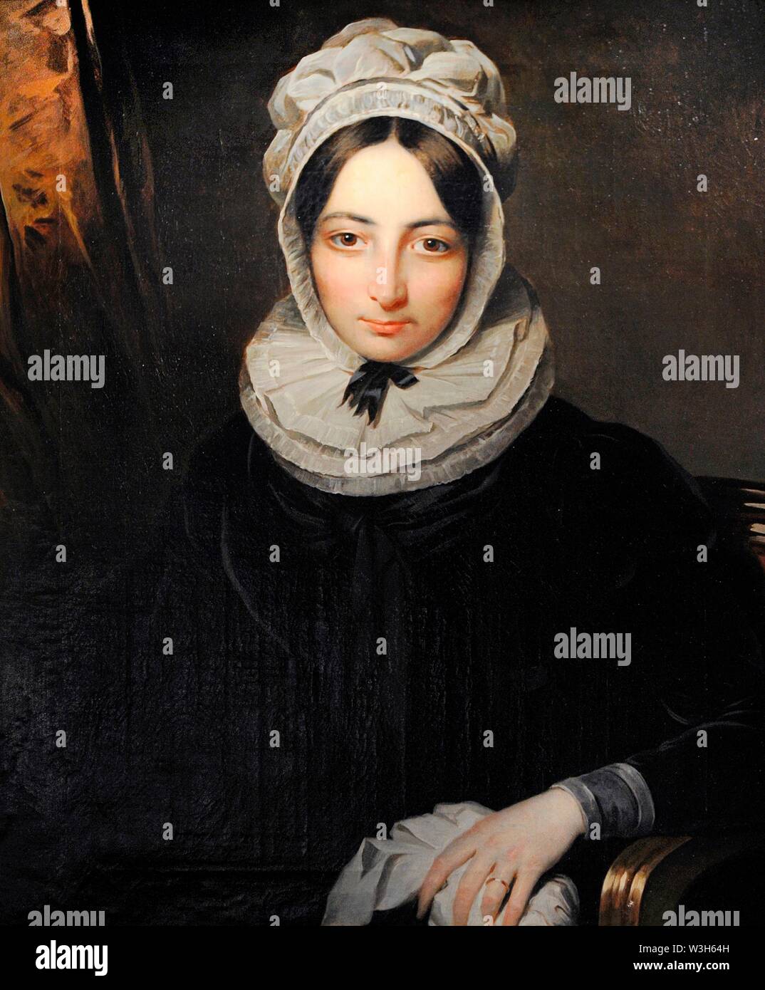 María Teresa del Riego y Bustillos (1800-1824). Viuda del General Riego. Retrato por Benjamin de la Cour, hacia 1824. Museo del Romanticismo. Madrid. España. Banque D'Images