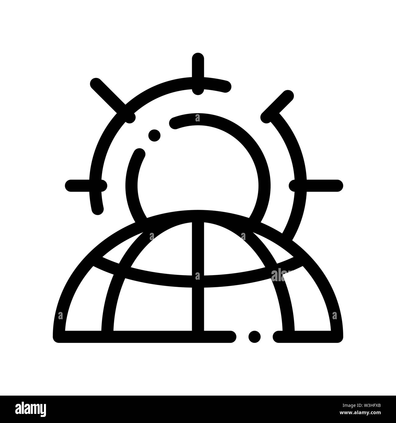 Réchauffement de la planète soleil l'icône de la ligne mince vecteur Problème Illustration de Vecteur