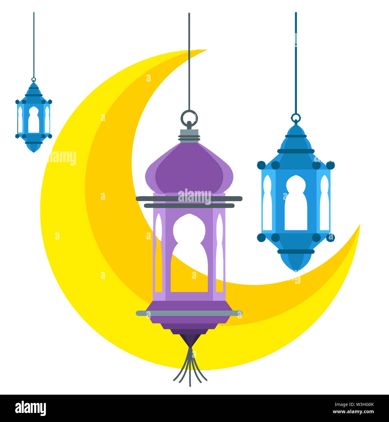 Ramadan kareem culture traditionnelle lanterne musulmane lune illustration Banque D'Images