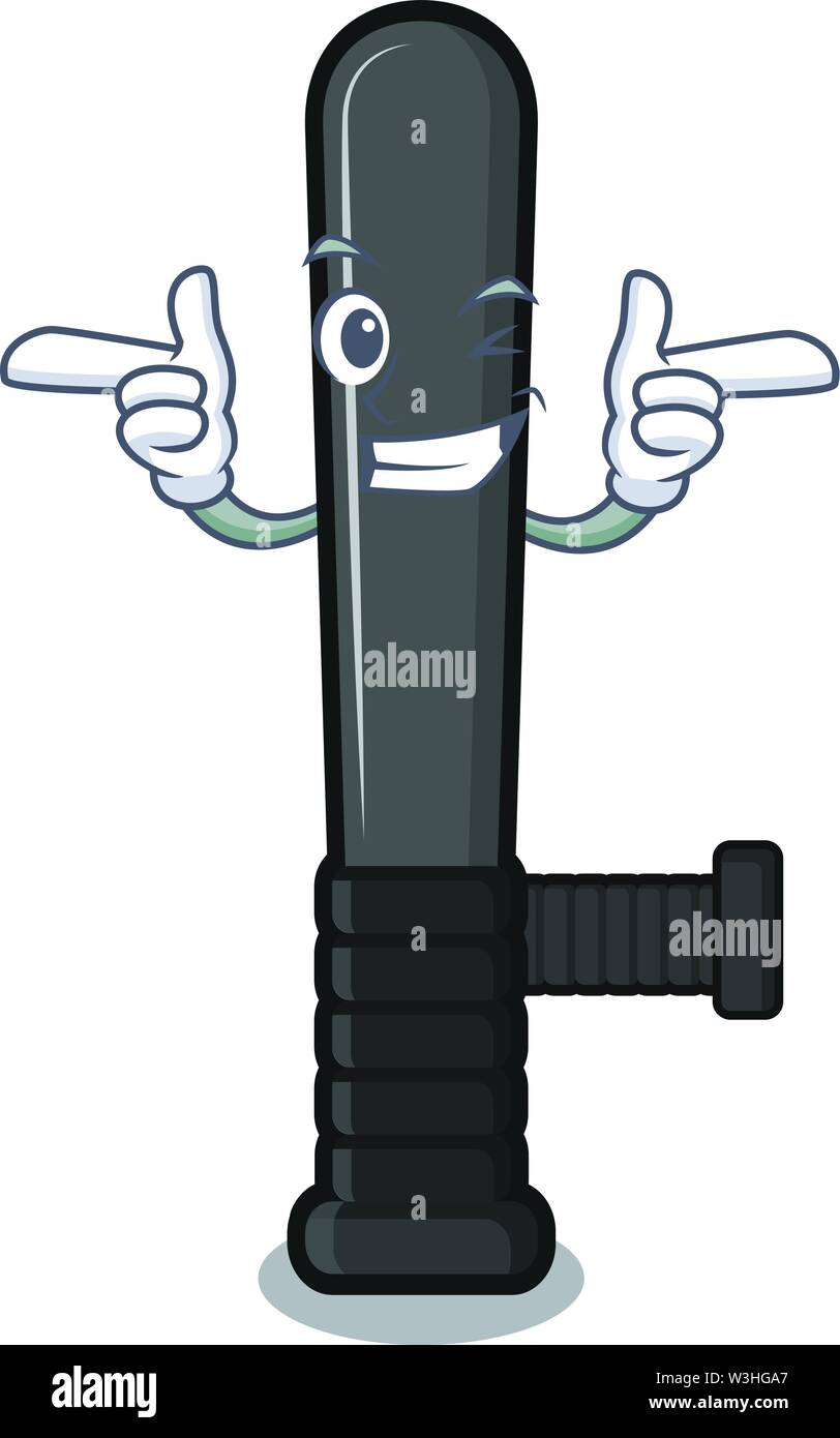 Baton police Wink Dans la Mascot forme Illustration de Vecteur