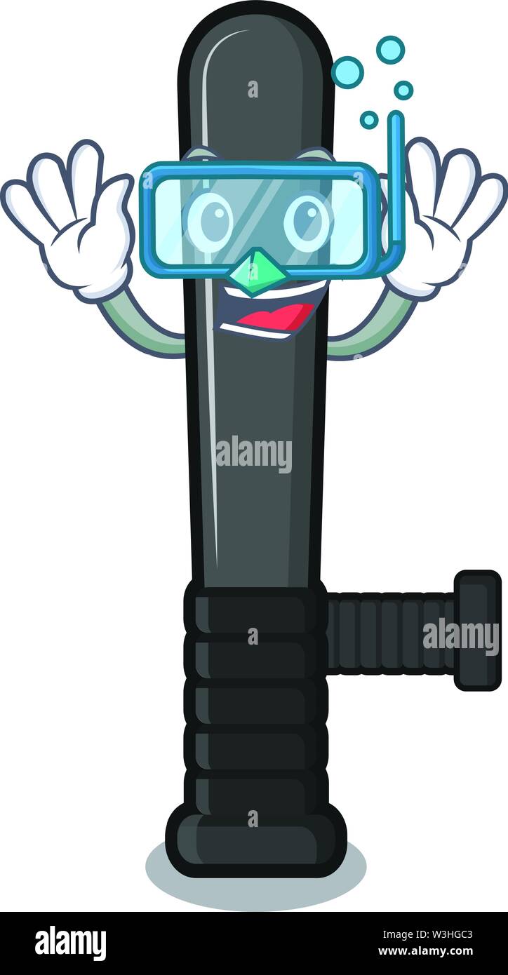 Baton de plongée dans la mascot forme Illustration de Vecteur