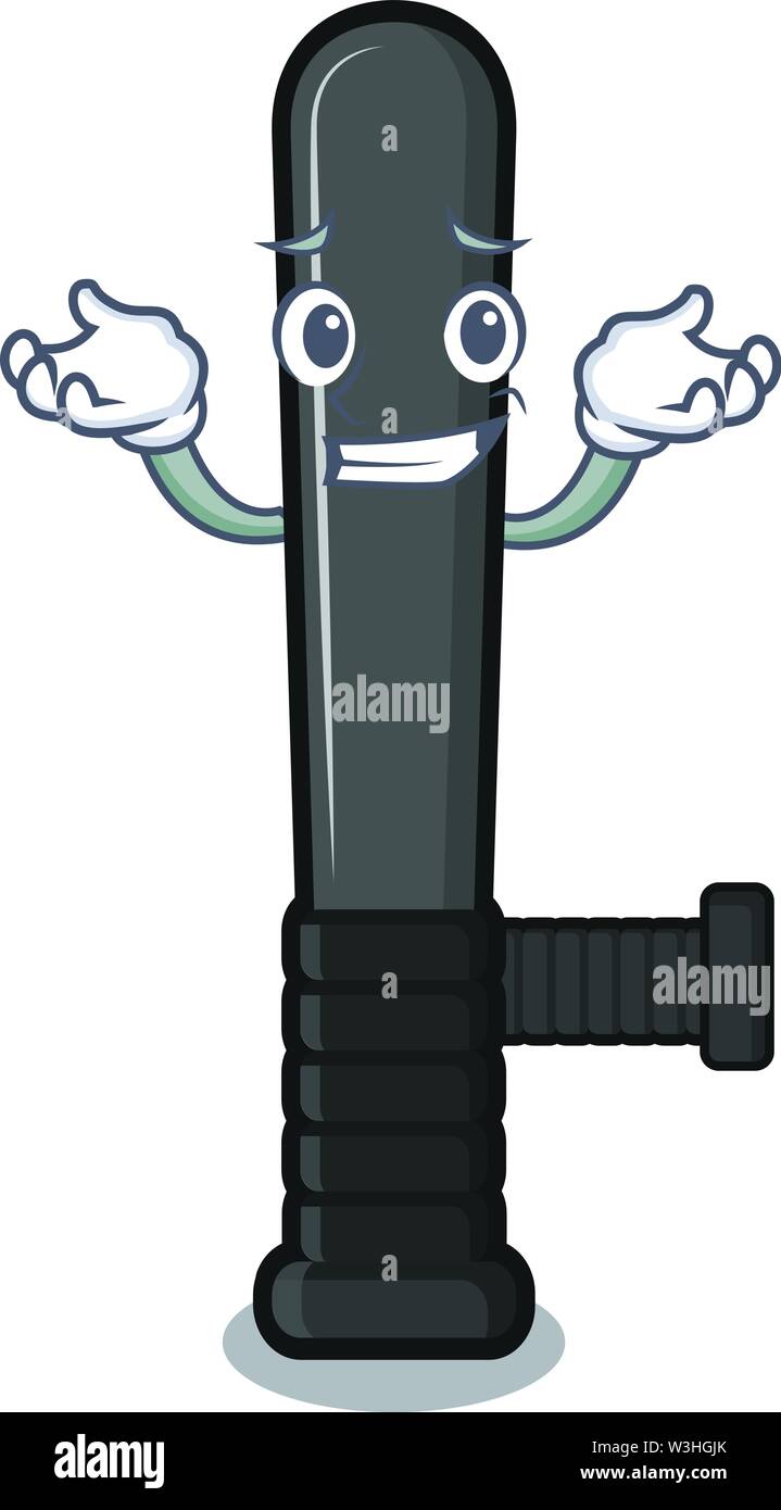 Baton police souriant dans la mascot forme Illustration de Vecteur