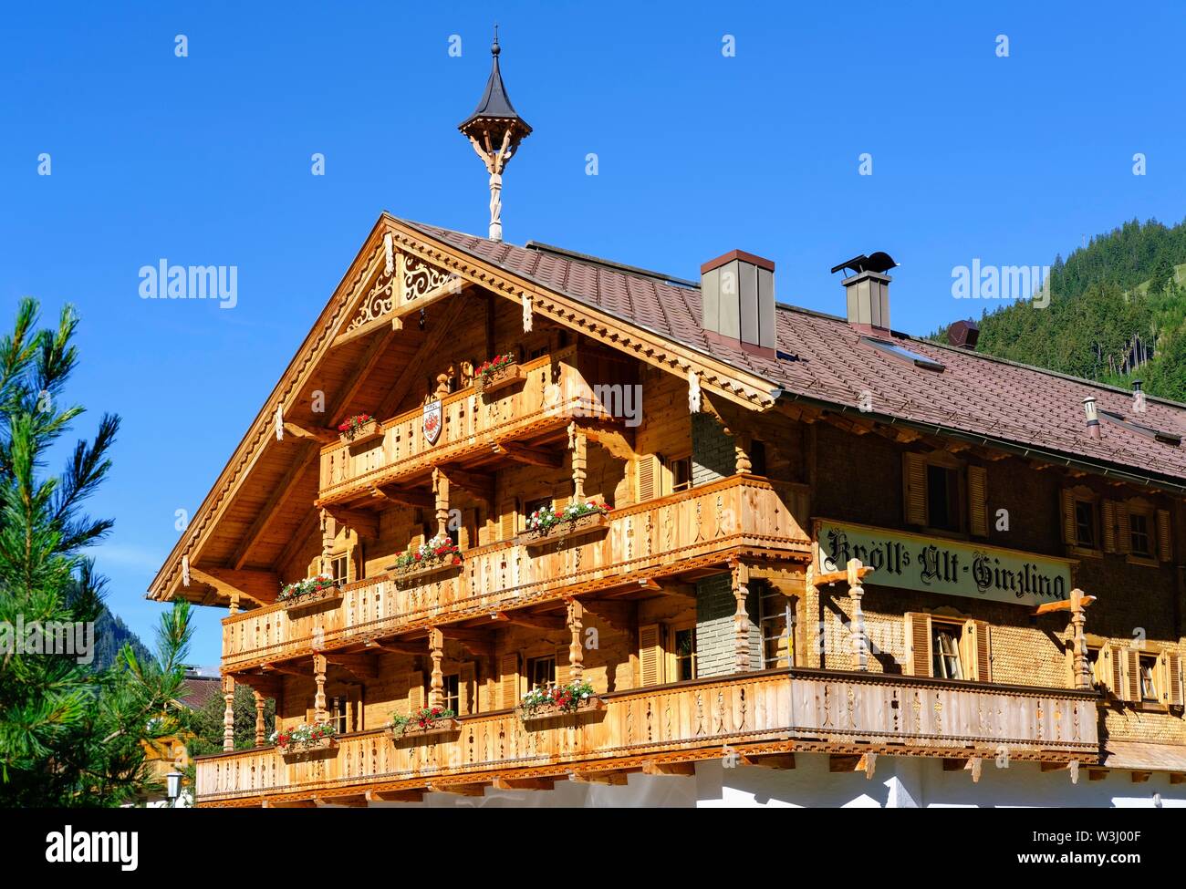 Ferme, Inn, Alt-Ginzling Ginzling près de Mayrhofen, Zillertal, Tyrol, Autriche Banque D'Images