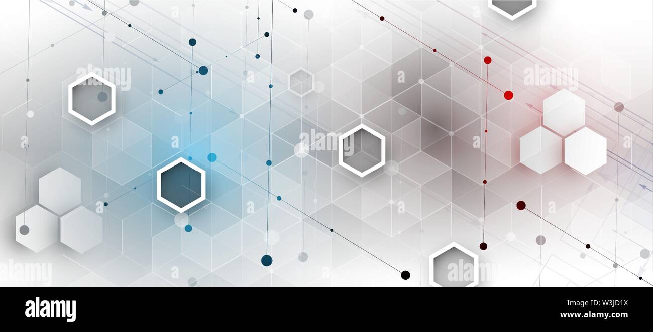 Résumé Contexte hexagonal. Technology conception poligonal. Le minimalisme futuriste numérique. Vector Illustration de Vecteur