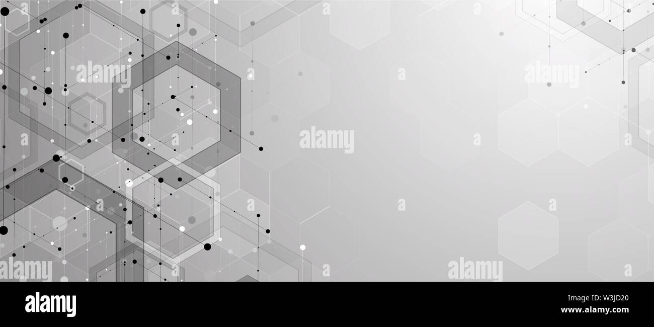 Résumé Contexte hexagonal. Technology conception poligonal. Le minimalisme futuriste numérique. Vector Illustration de Vecteur