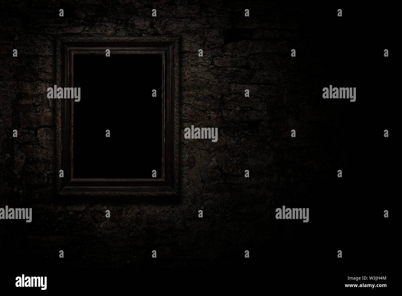 Vintage frame sur le vieux mur de brique dans le style grunge Banque D'Images