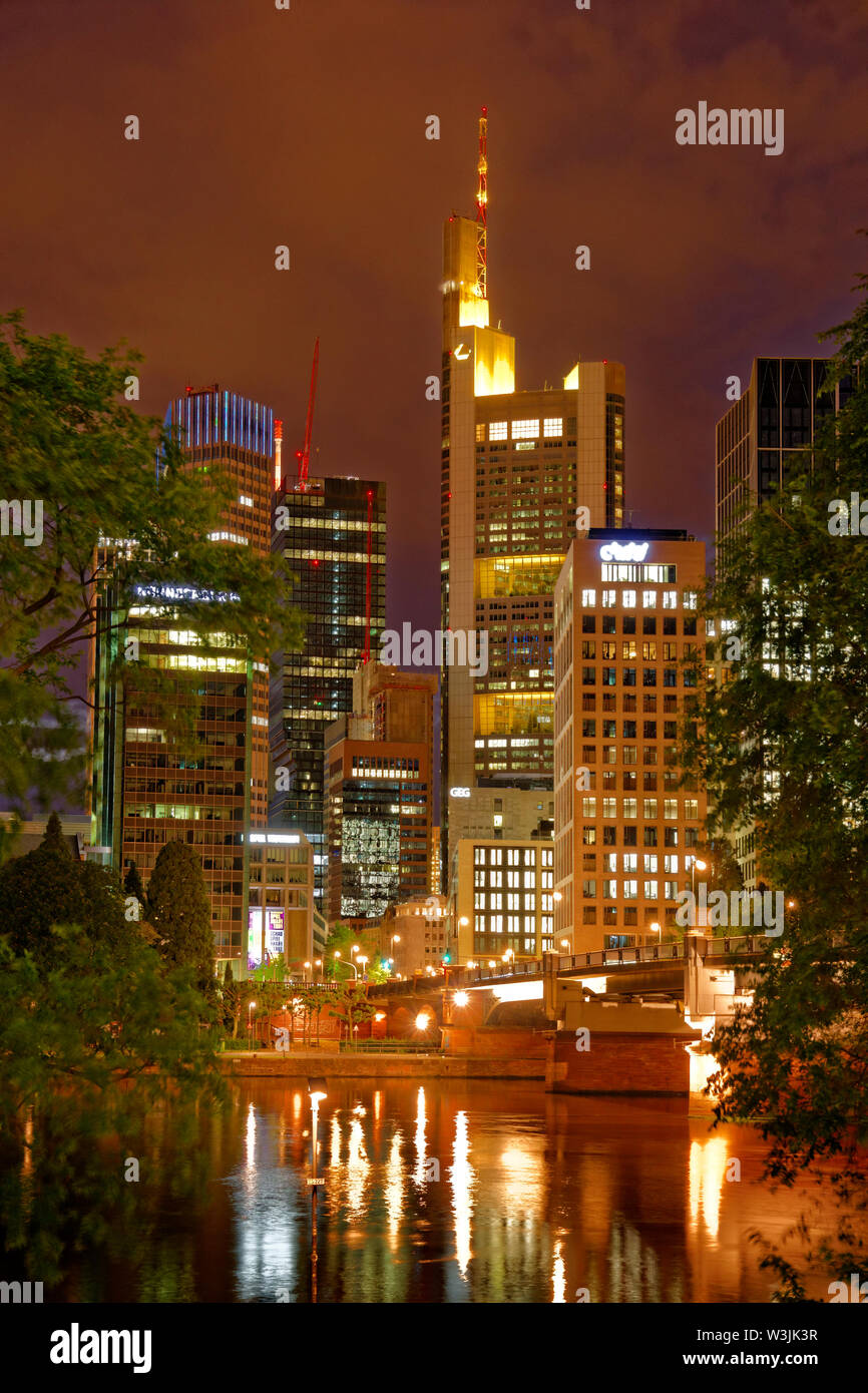 Quartier financier de Francfort, Allemagne. Banque D'Images