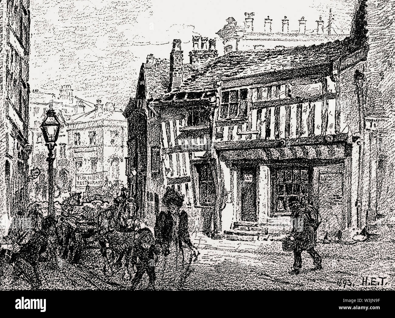 Poet's Corner, le Sun Inn, Manchester, Angleterre, RU, 19e siècle Banque D'Images