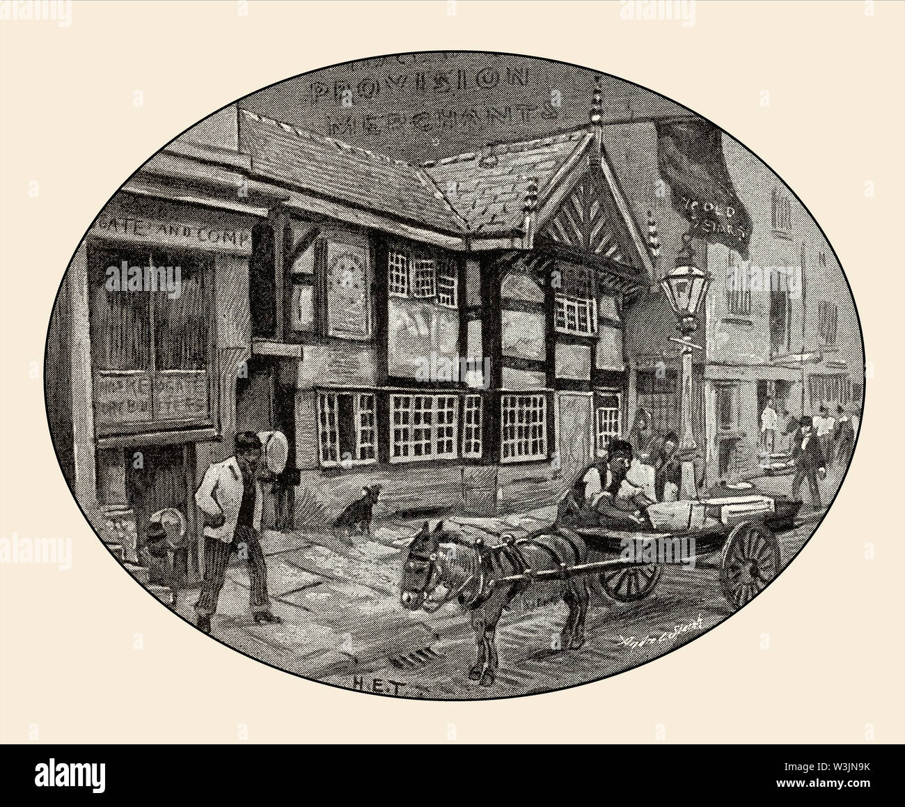 Vieux Sept étoiles, Manchester, Angleterre, RU, 19e siècle Banque D'Images