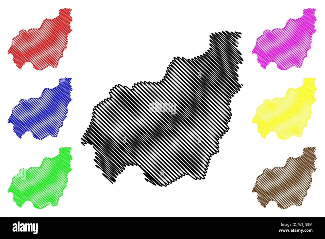 Région de l'Ouest (régions du Cameroun, République du Cameroun) map vector illustration, scribble sketch carte de l'Ouest Illustration de Vecteur