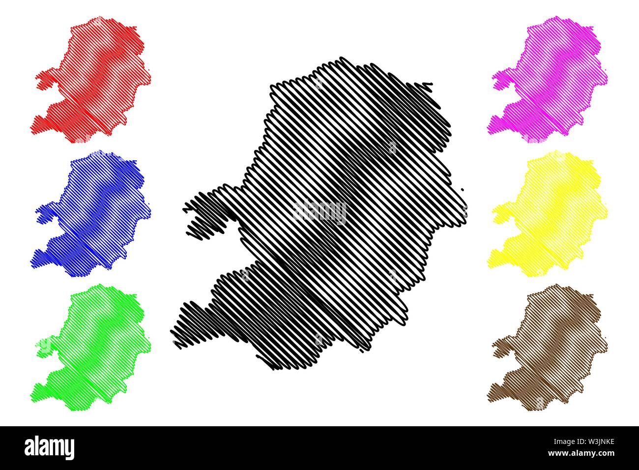 Région Centre (régions du Cameroun, République du Cameroun) map vector illustration, scribble sketch map Illustration de Vecteur