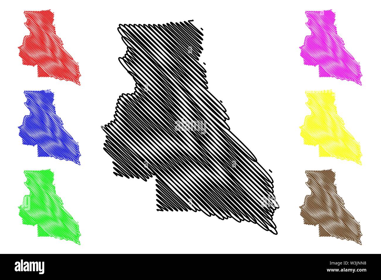 Région de l'Est (régions du Cameroun, République du Cameroun) map vector illustration gribouillage, croquis à l'est la carte Illustration de Vecteur