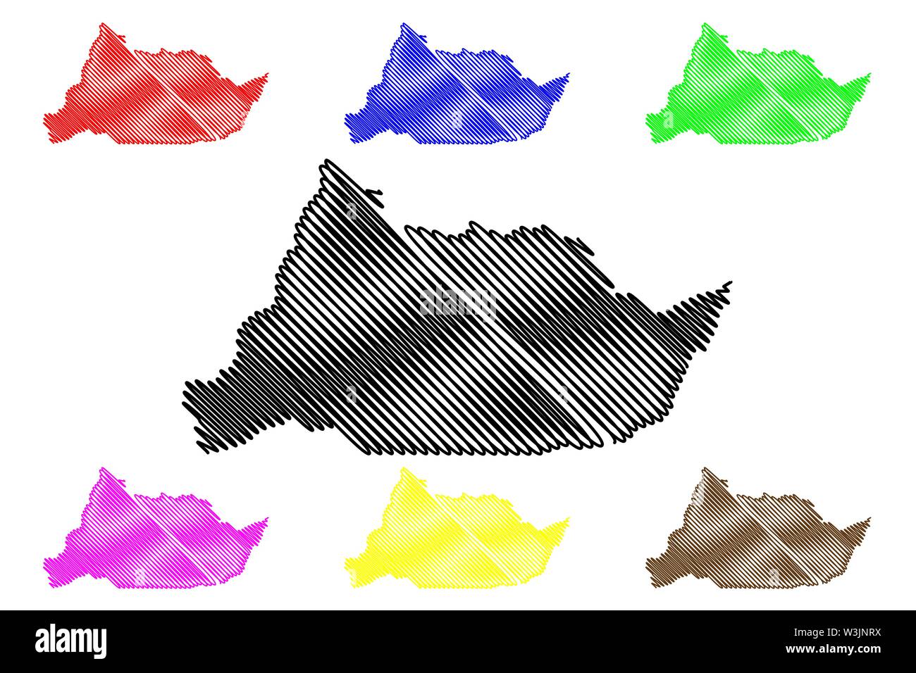 Région de l'Adamaoua (régions du Cameroun, République du Cameroun) map vector illustration, scribble sketch carte de l'Adamaoua Illustration de Vecteur