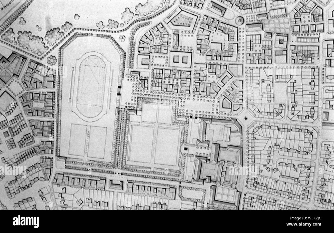 Les plans originaux pour un nouveau village le développement proposé par le Prince de Galles sur le terrain près de Dorchester, Dorset. Le Duché de Cornouailles dévoilera un nouveau système réduit à la suite de préoccupations locales au cours de la taille du projet. *UK CH. SEULEMENT. **FILE PIC Banque D'Images