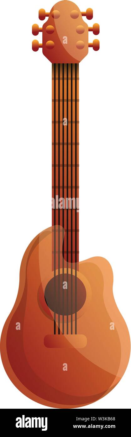 Brésil L'icône de la guitare acoustique. Caricature du Brésil l'icône vecteur guitare acoustique pour la conception web isolé sur fond blanc Illustration de Vecteur