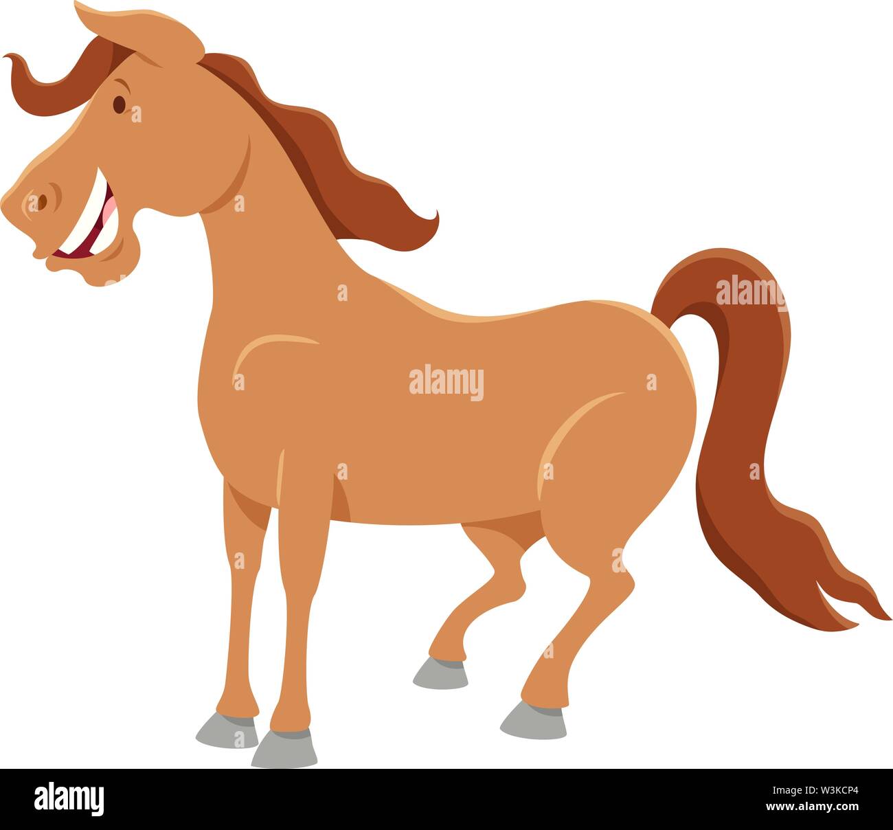 Cartoon Illustration de Happy Horse Farm Animal personnage comique Illustration de Vecteur