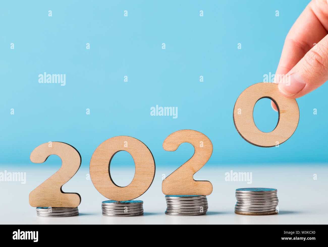 Nouveau cours de l'année 2020 pour l'augmentation des données économiques Banque D'Images