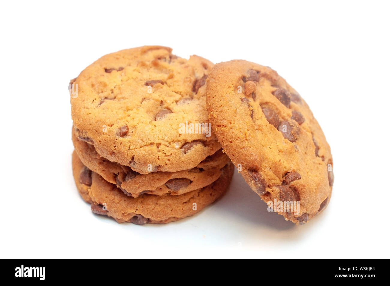 Cookies vanille chocolat avec isolated on white Banque D'Images