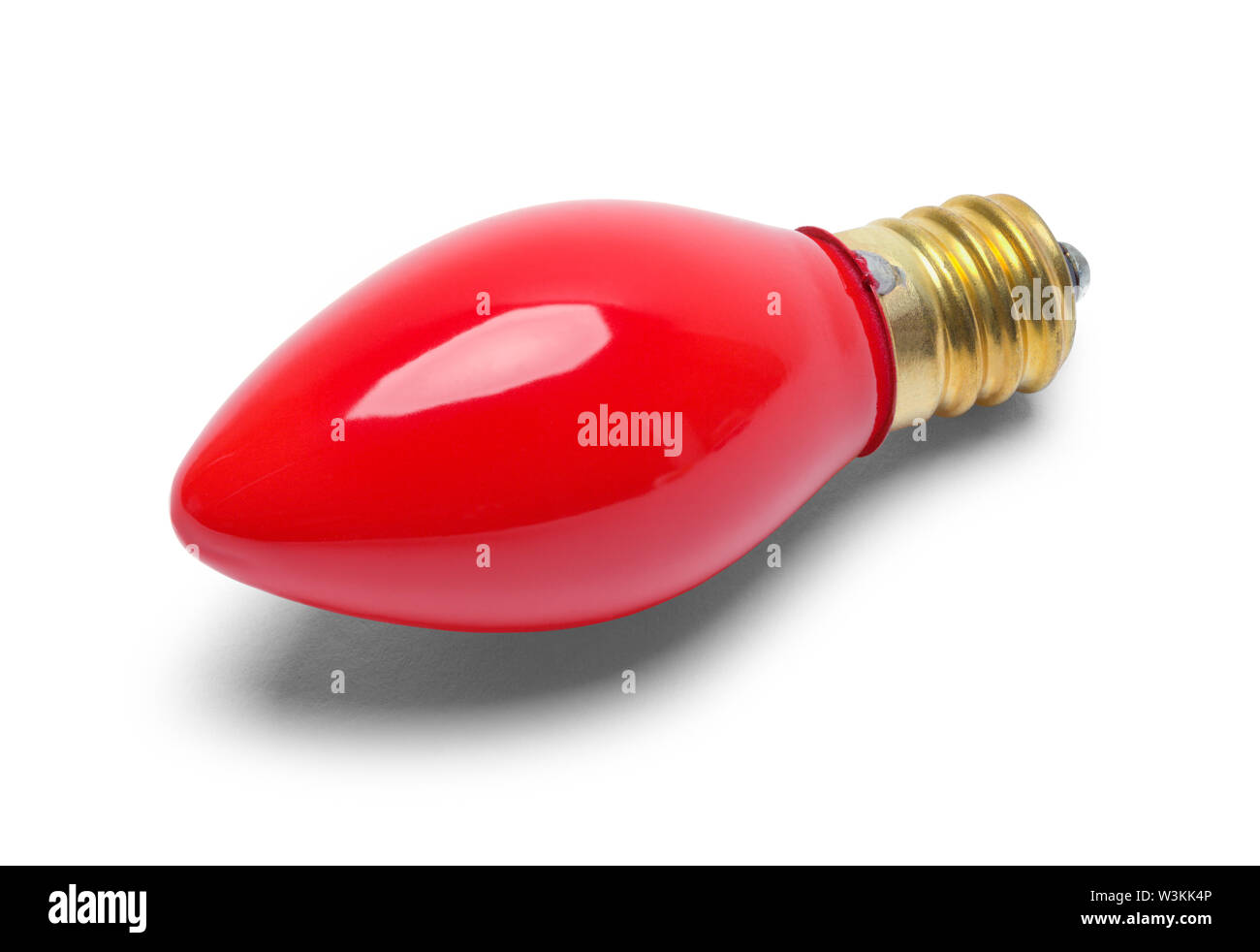 Une ampoule de Noël rouge isolé sur blanc. Banque D'Images