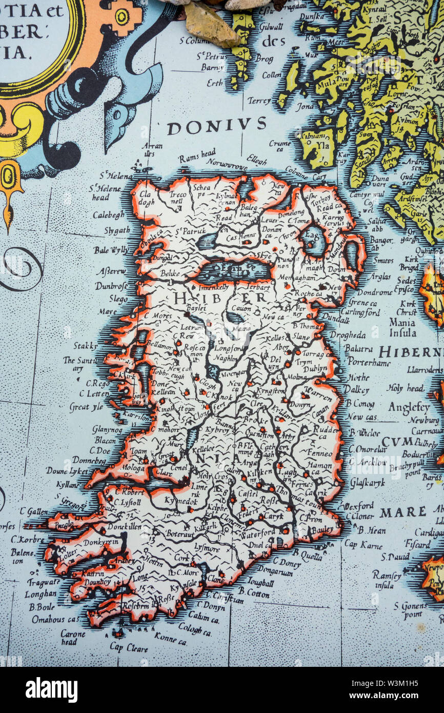 Site de l'Irlande à partir de l'Atlas de Mercator - Hiberniae Banque D'Images