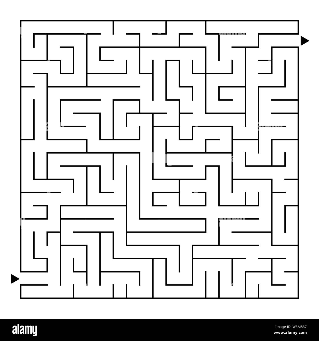 Résumé La place complexe labyrinthe isolés. Couleur noir sur fond blanc. Un jeu intéressant pour les enfants et les adultes. Vecteur simple illustr Illustration de Vecteur