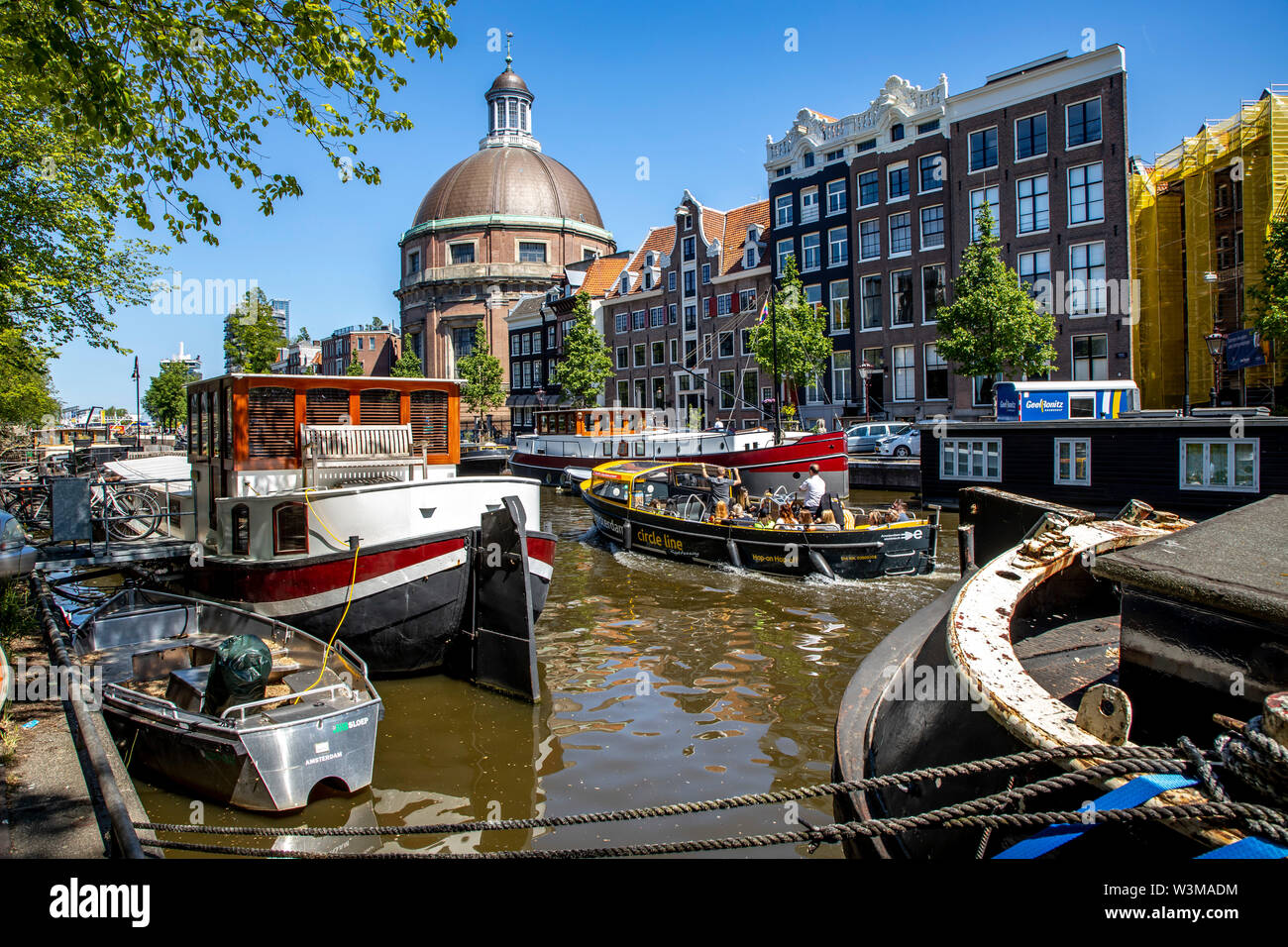 Amsterdam, Pays-Bas, centre-ville, vieille ville, canal cruise, Banque D'Images