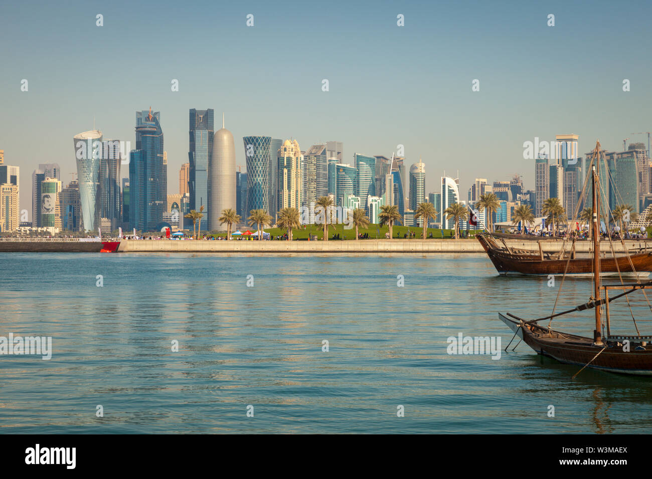 Toits de gratte-ciel à Doha, Qatar Banque D'Images