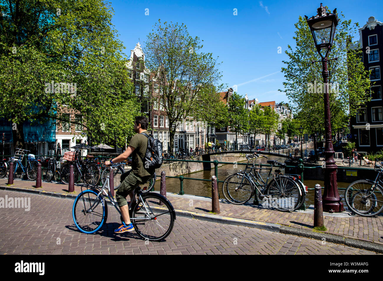 Amsterdam, Pays-Bas, centre-ville, vieille ville, canal Brouwersgracht, croisière, Banque D'Images
