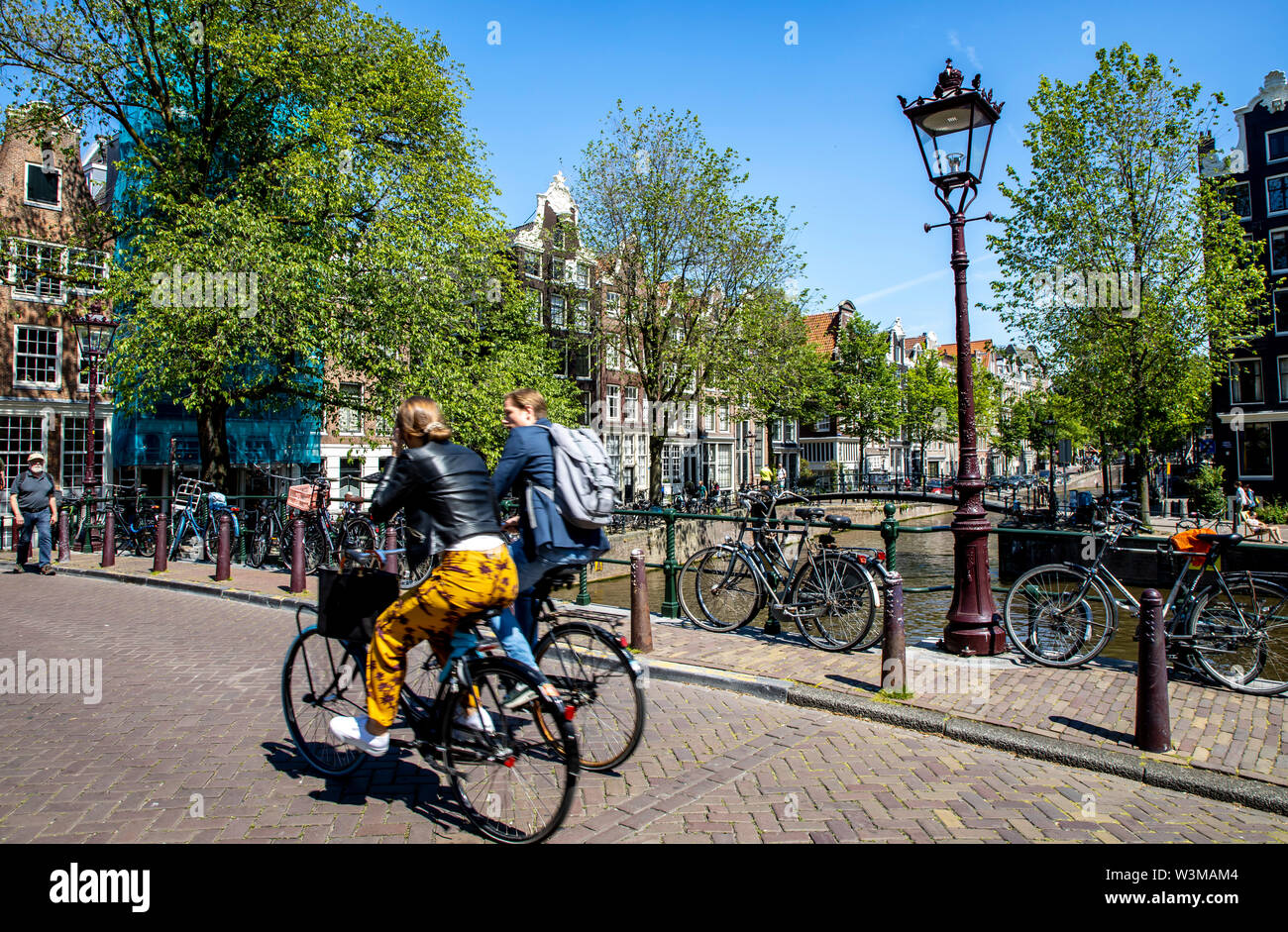 Amsterdam, Pays-Bas, centre-ville, vieille ville, canal Brouwersgracht, croisière, Banque D'Images