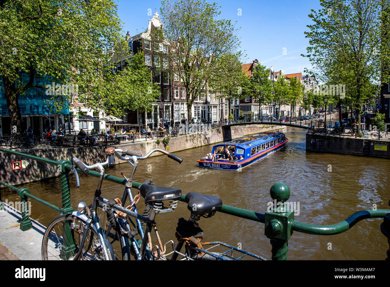 Amsterdam, Pays-Bas, centre-ville, vieille ville, canal Brouwersgracht, croisière, Banque D'Images