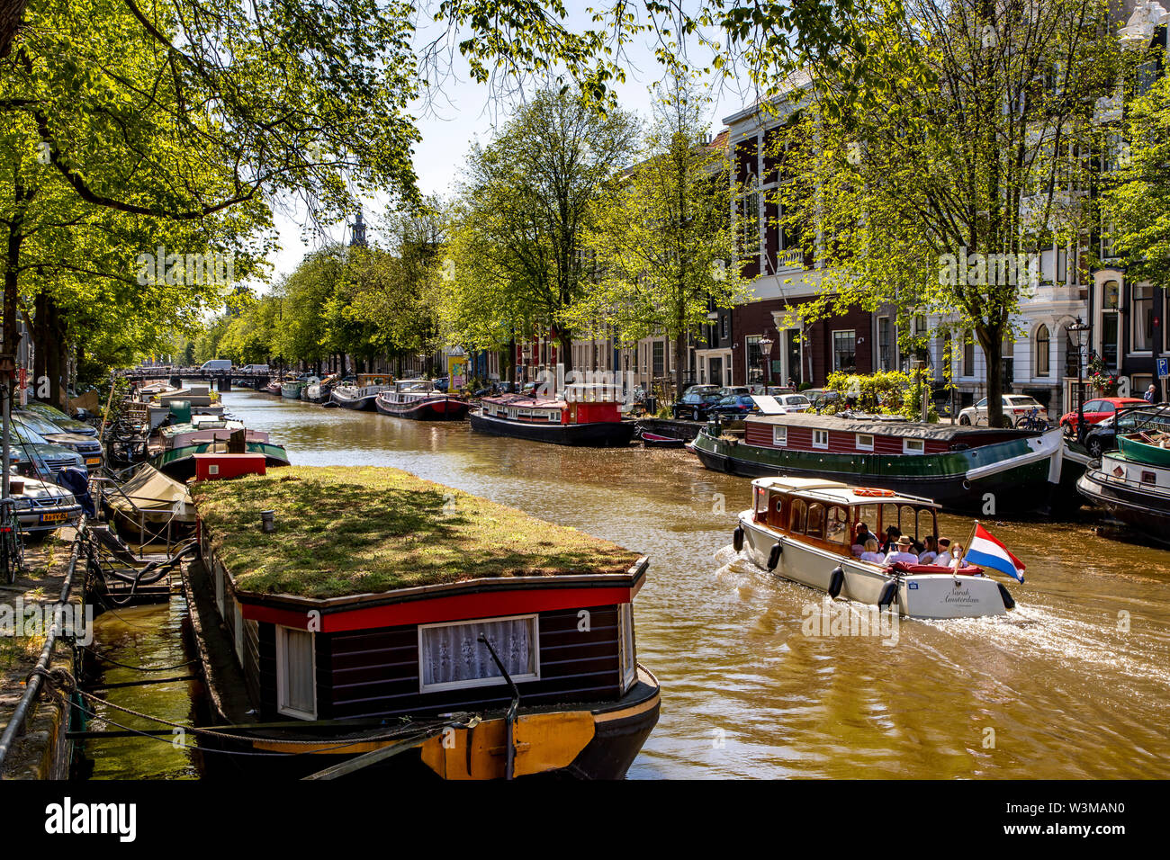Amsterdam, Pays-Bas, centre-ville, vieille ville, canal Keizersgracht, croisière, Banque D'Images