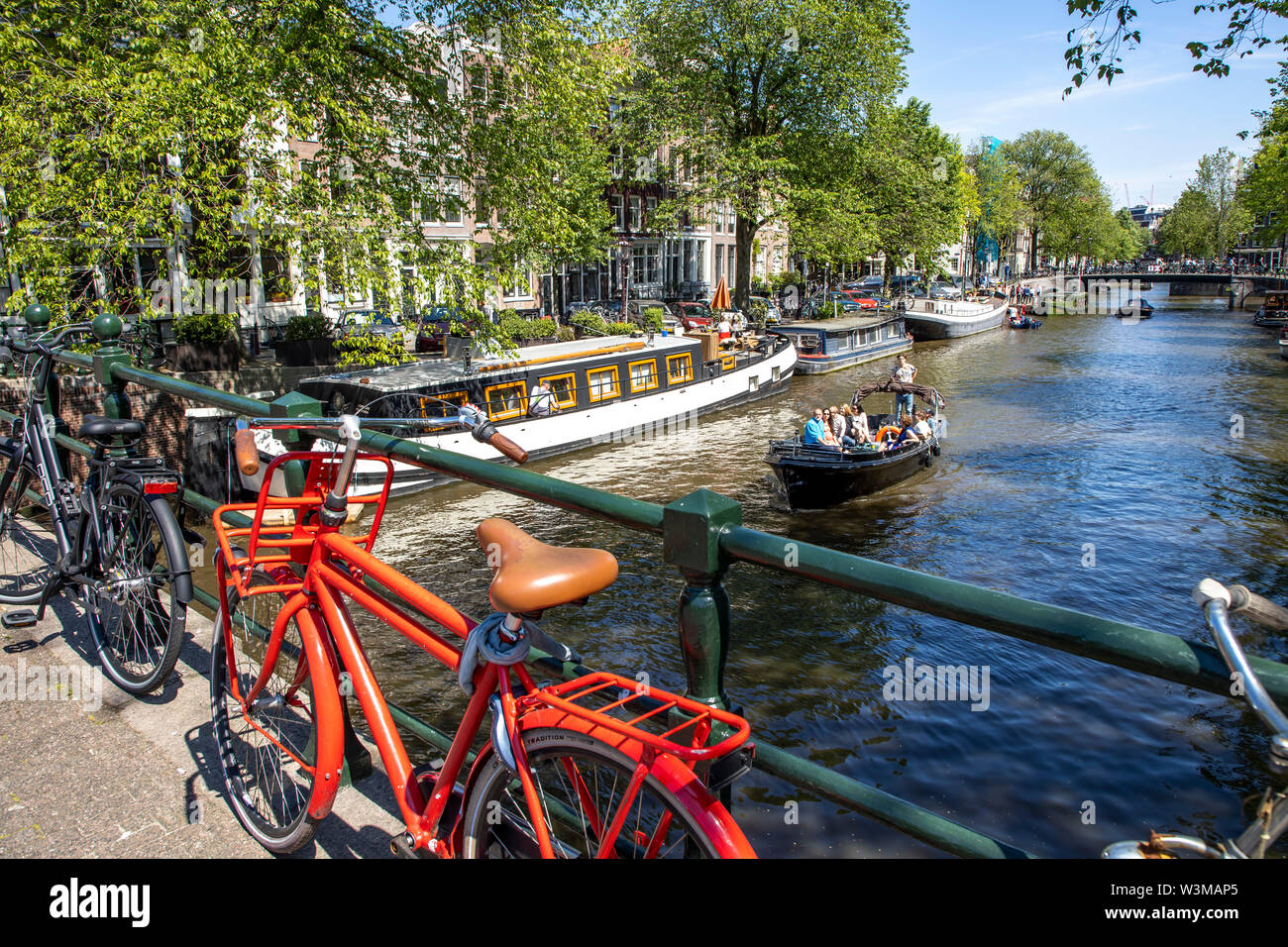 Amsterdam, Pays-Bas, centre-ville, vieille ville, canal Brouwersgracht, croisière, Banque D'Images