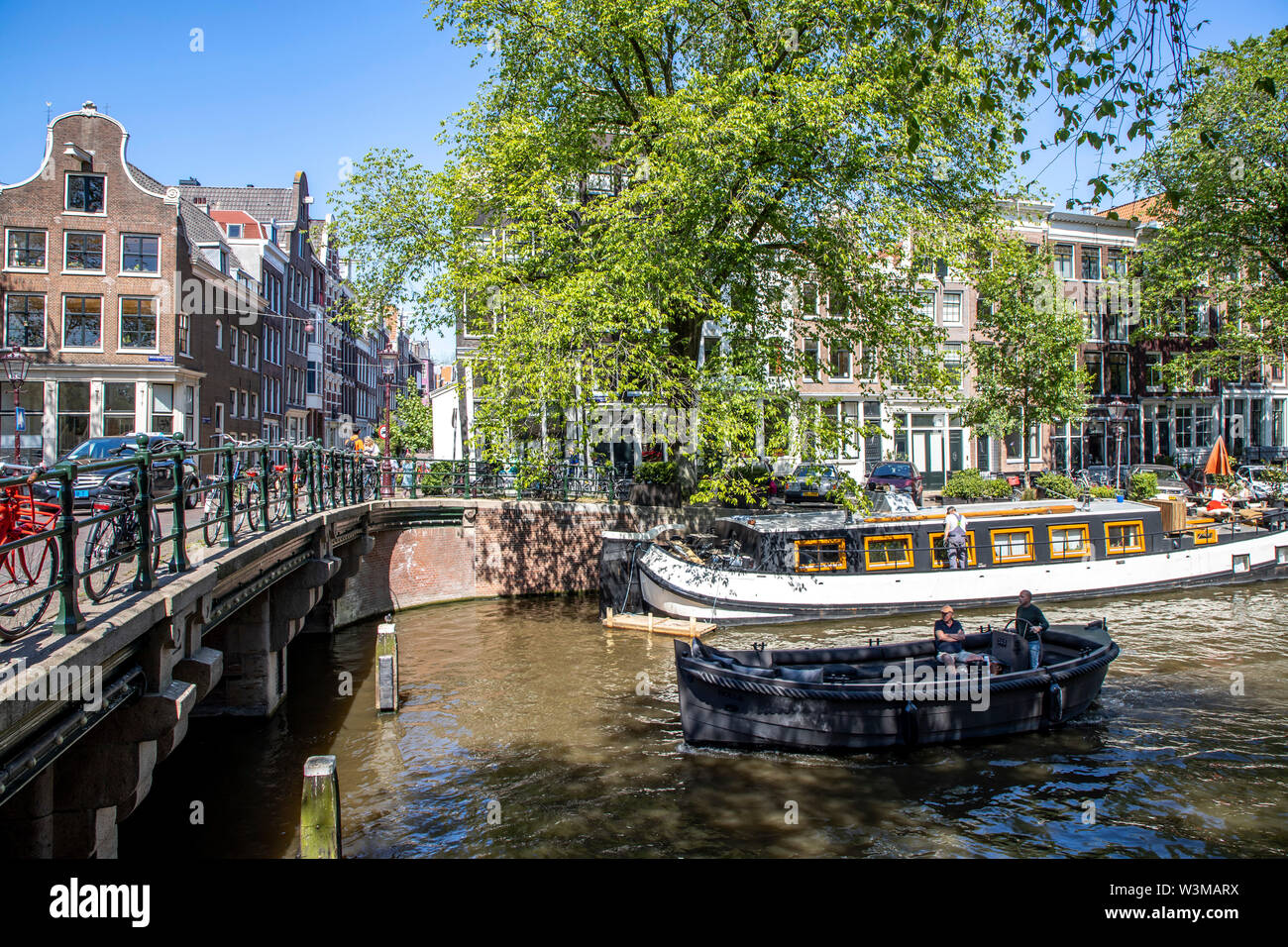 Amsterdam, Pays-Bas, centre-ville, vieille ville, canal Brouwersgracht, croisière, Banque D'Images