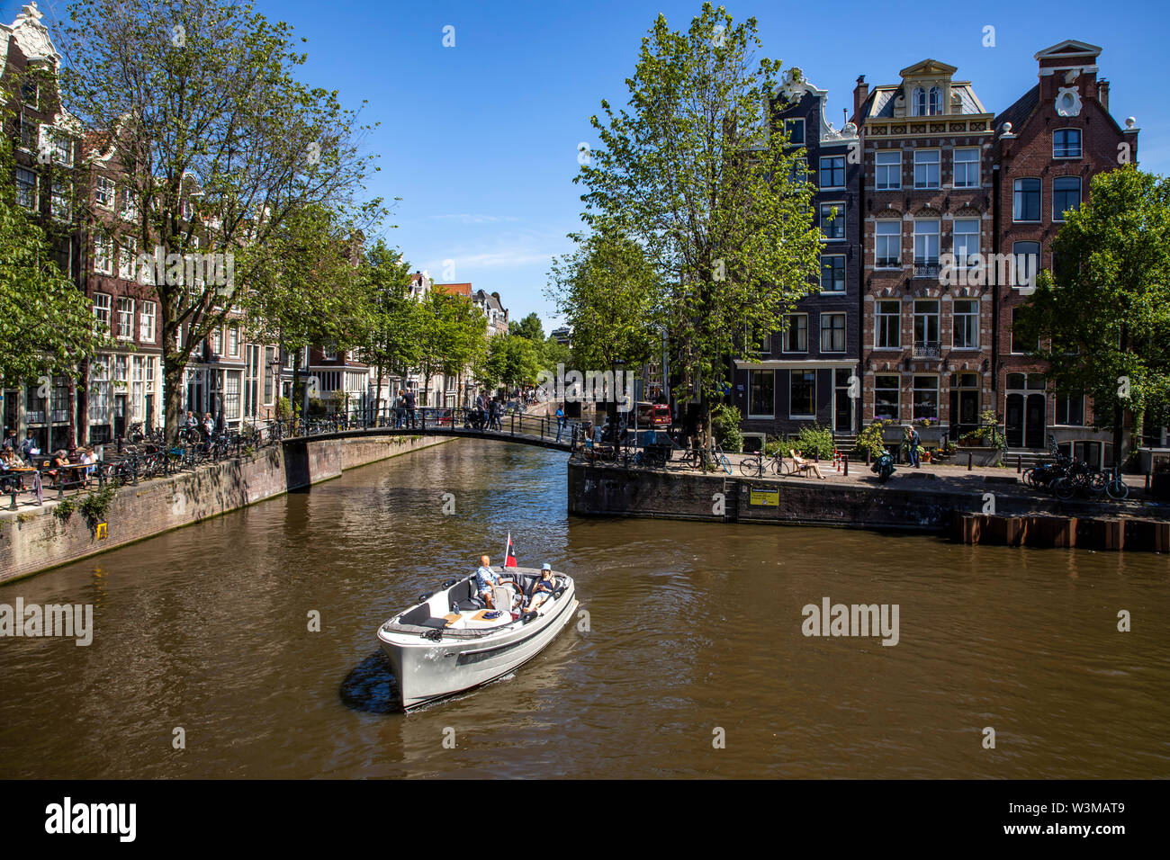 Amsterdam, Pays-Bas, centre-ville, vieille ville, canal Brouwersgracht, croisière, Banque D'Images
