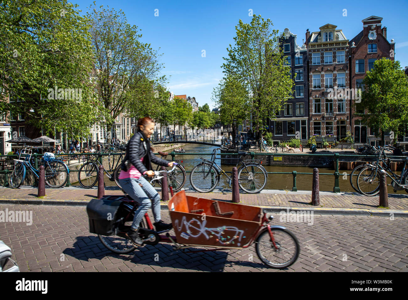 Amsterdam, Pays-Bas, centre-ville, vieille ville, canal Brouwersgracht, croisière, Banque D'Images