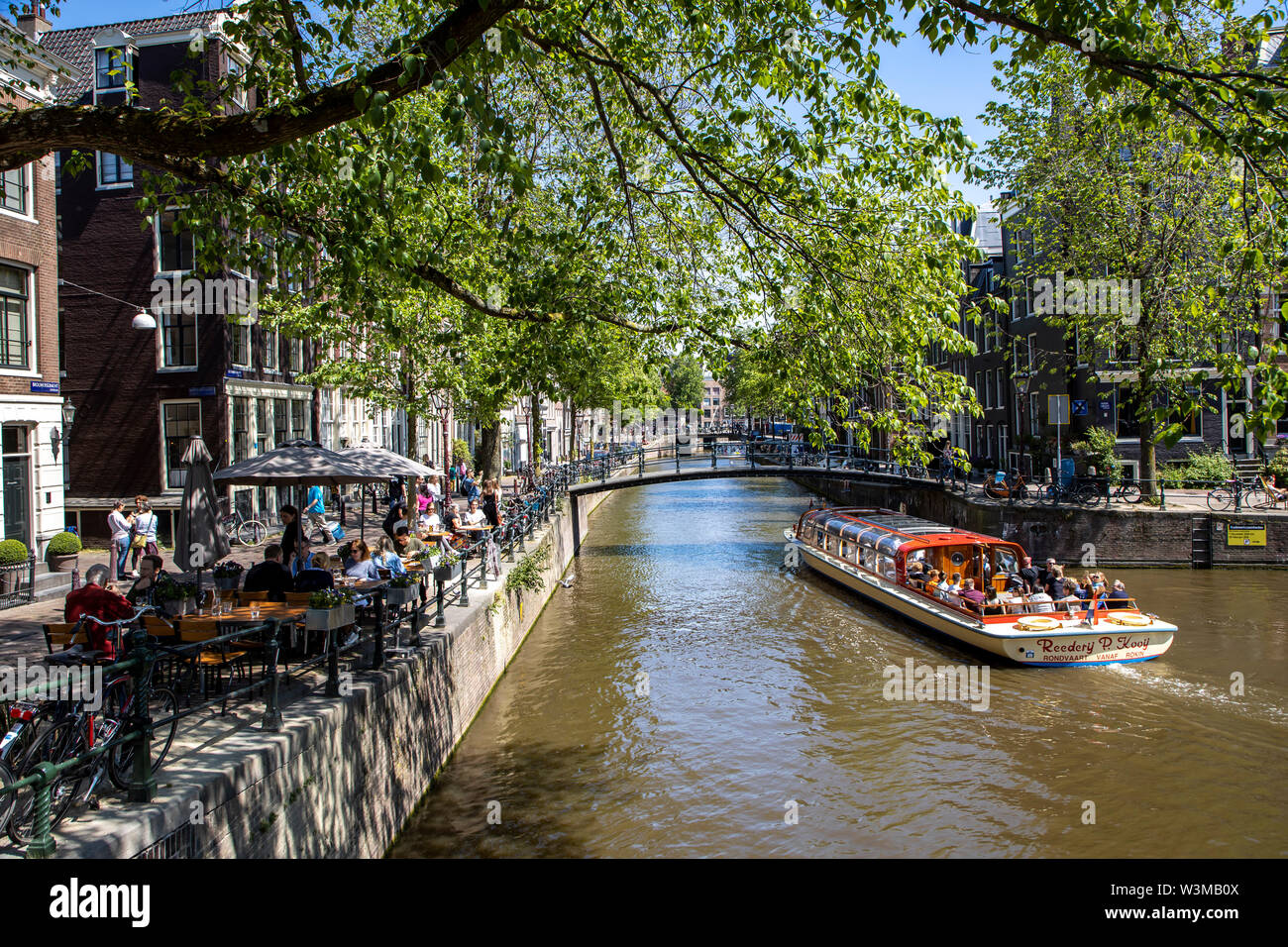 Amsterdam, Pays-Bas, centre-ville, vieille ville, canal Brouwersgracht, croisière, Banque D'Images