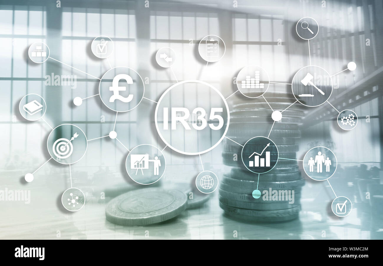 IR35 Finances concept. Royaume-uni loi fiscale, l'évasion fiscale. Banque D'Images