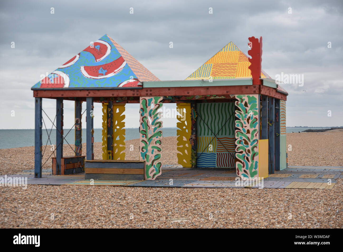 La Casa Anacaona, sur la plage de Folkestone, Kent, UK en juillet 2019 Banque D'Images