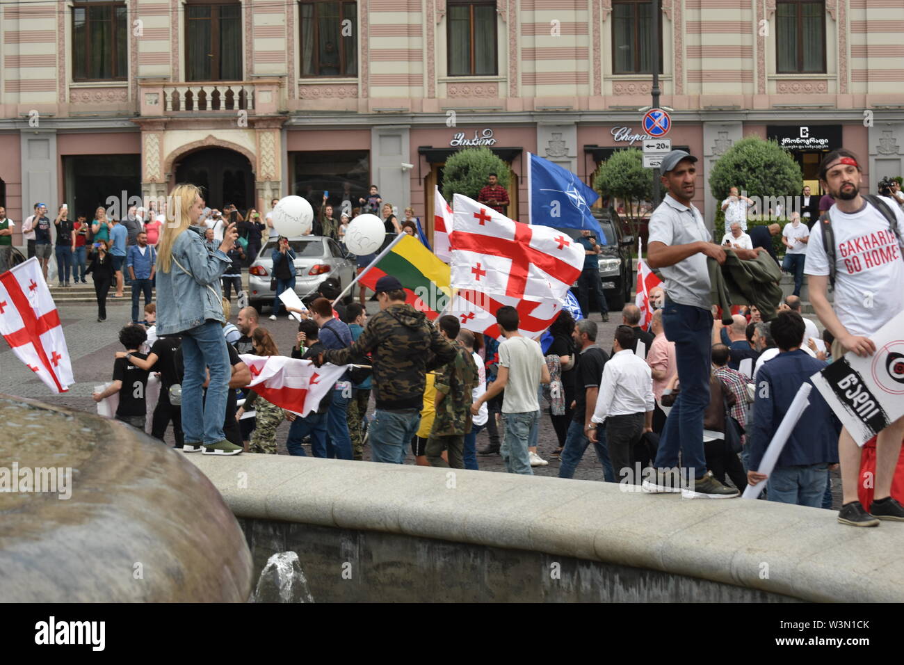 Anti-Russian manifestations à Tbilissi, Géorgie Banque D'Images