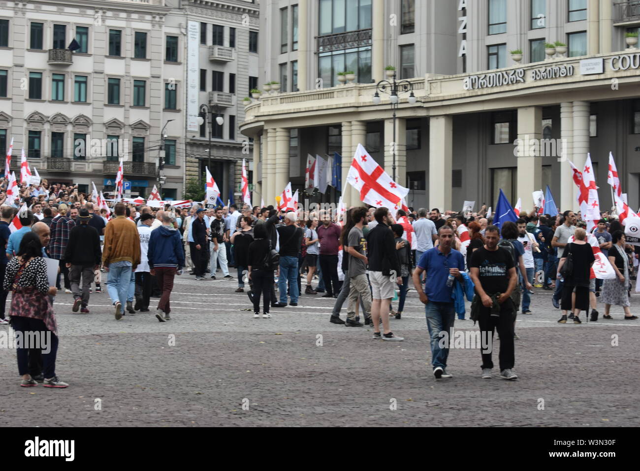 Anti-Russian manifestations à Tbilissi, Géorgie Banque D'Images