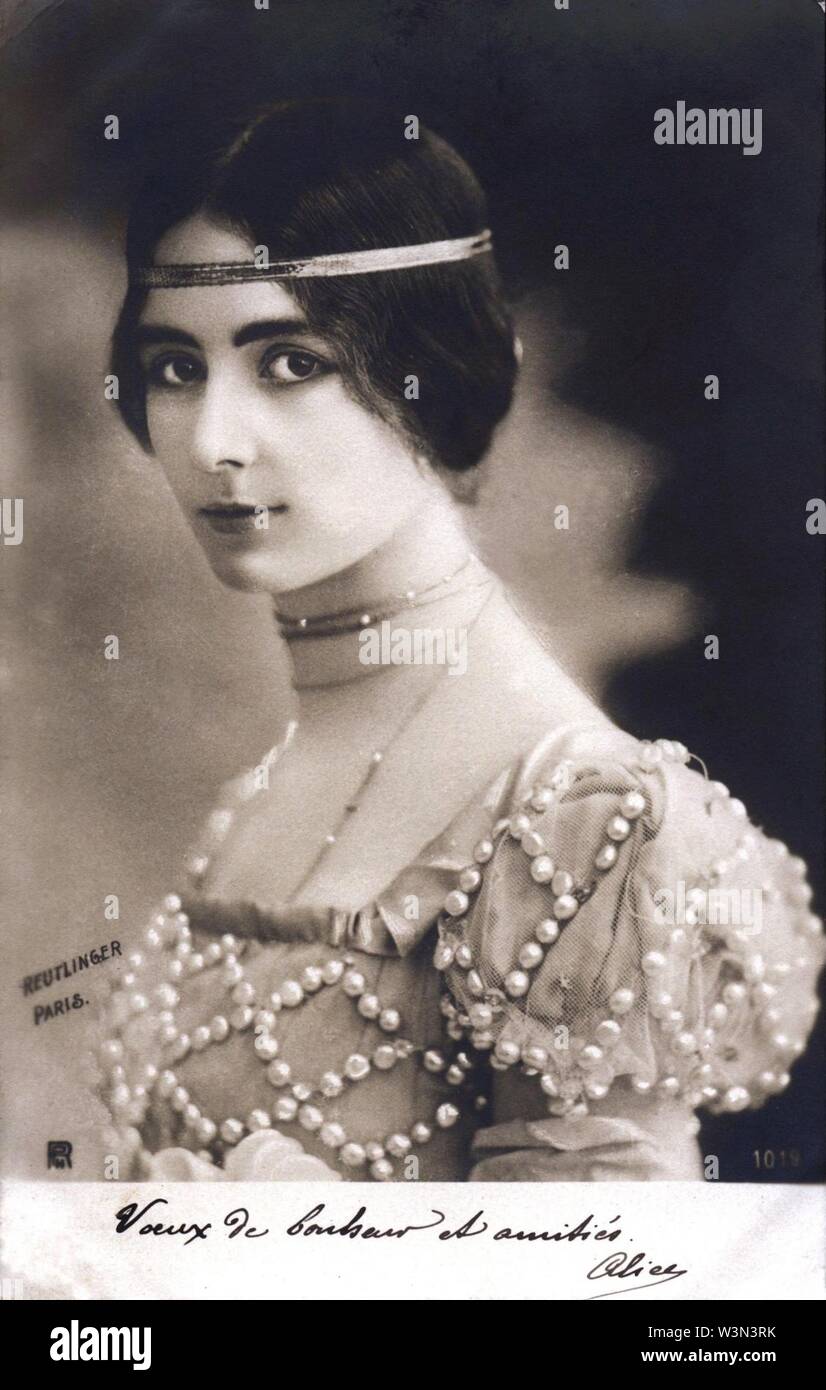 Cleo de Merode avec Robe de danse-Reutlinger-1901. Banque D'Images