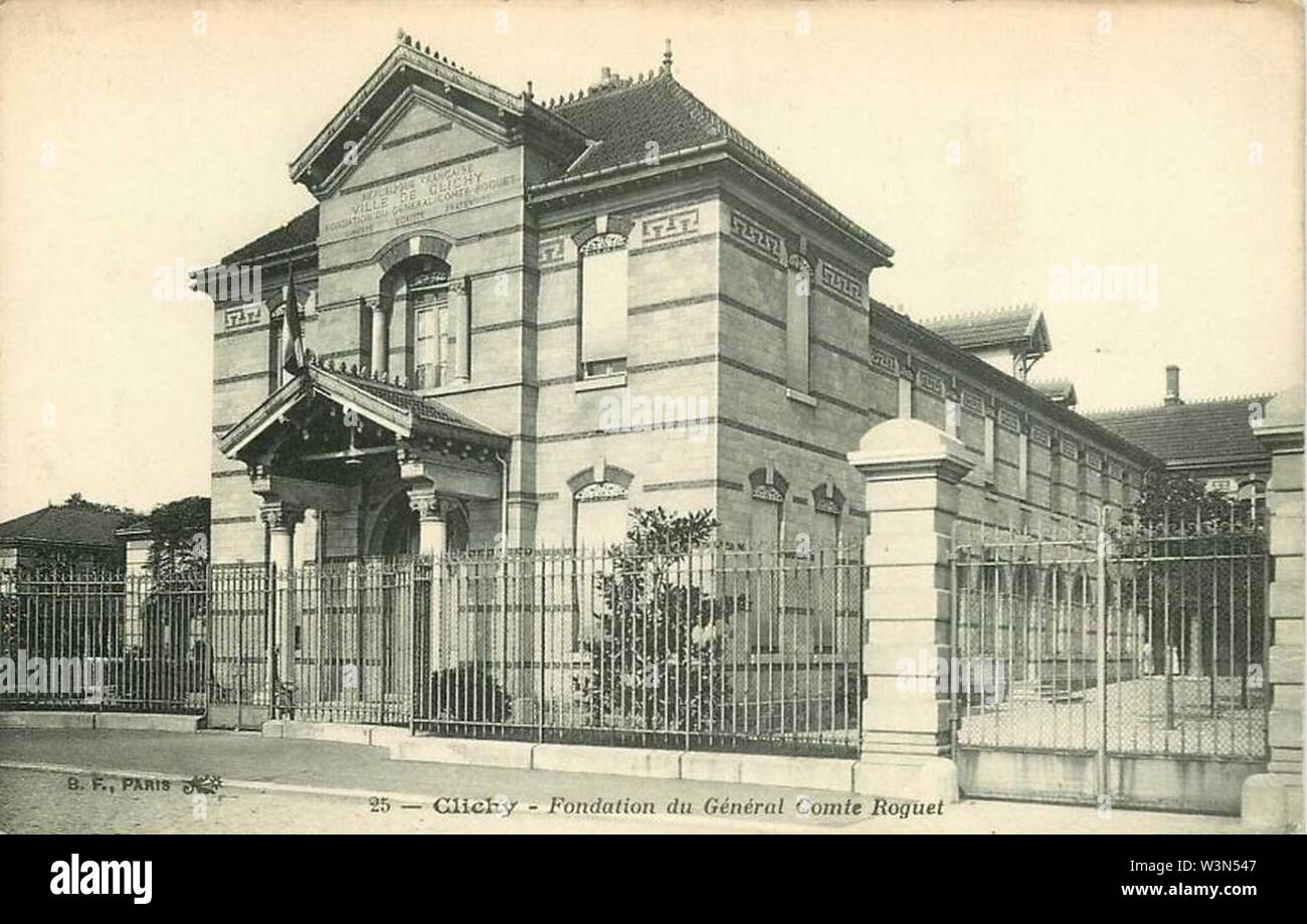 Clichy.Fondation du Général-Comte Roguet.Rue Georges-Boisseau. Banque D'Images