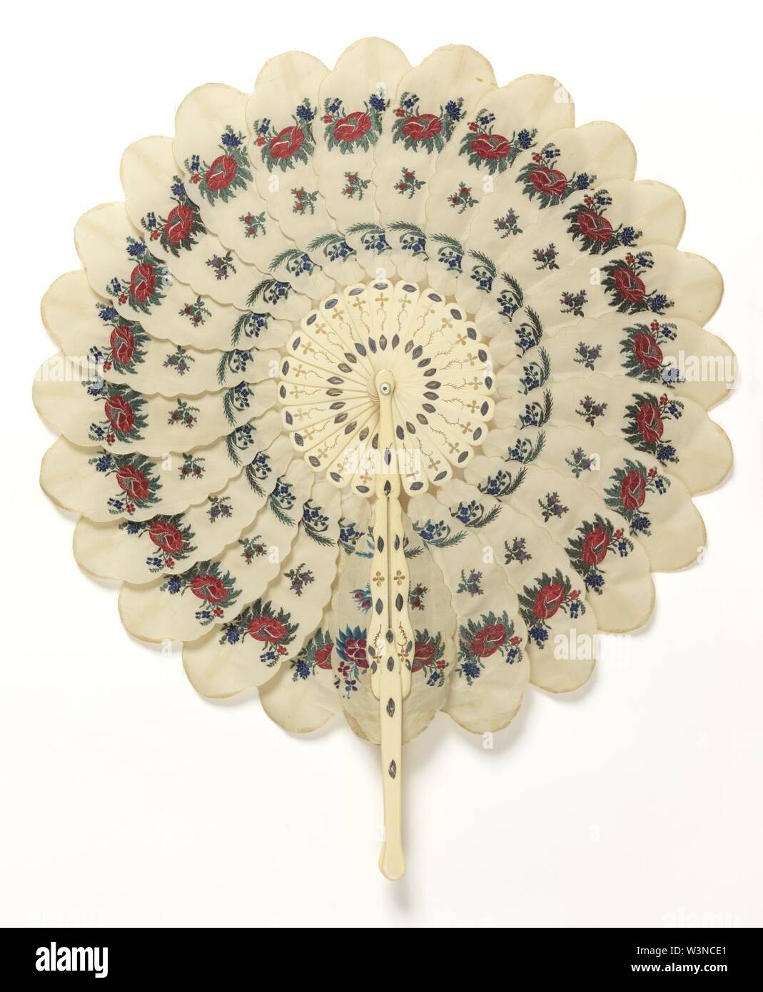 Ventilateur cocarde (peut-être la France), ca. 1850 Banque D'Images