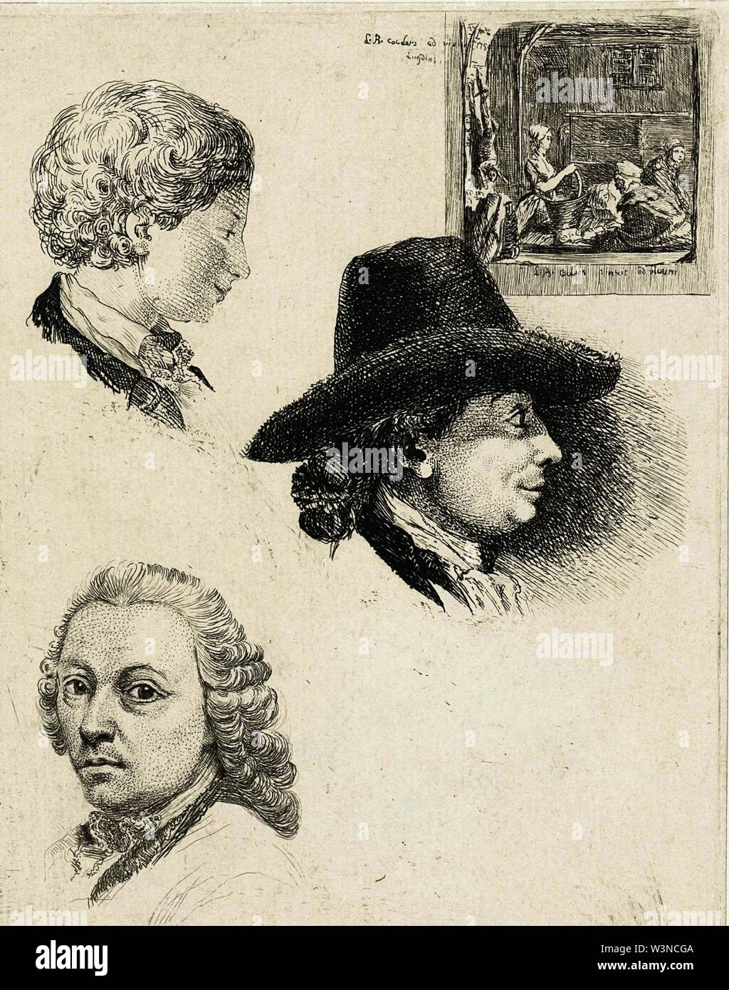 Coclers, L B, Studieblad rencontré portretten van Louis Bernard Coclers en familie ( Banque D'Images