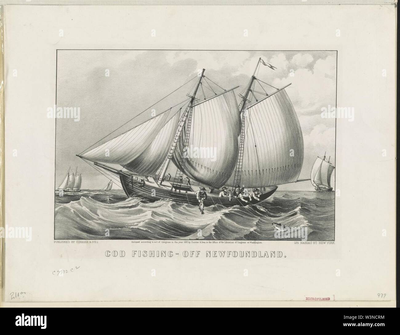 La pêche à la morue au large de Terre-Neuve- Banque D'Images