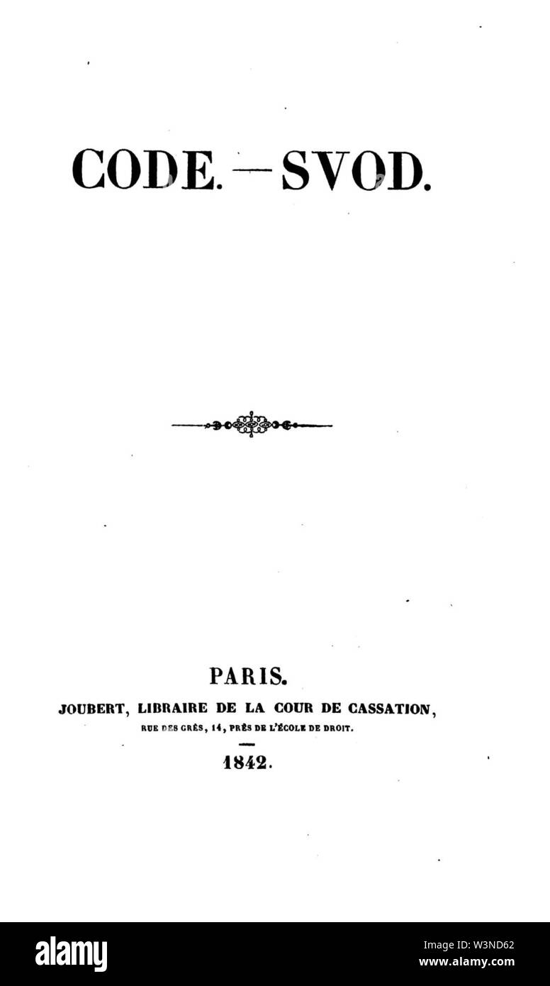 Code - la VSDA (1842). Banque D'Images