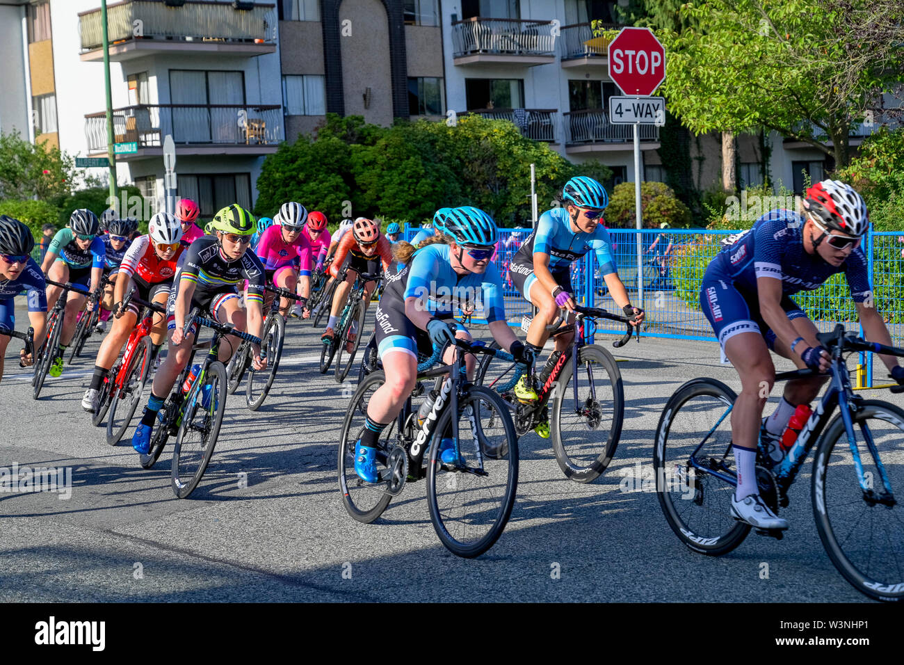 Giro di Burnaby, women's bike race, Burnaby, Colombie-Britannique, Canada Banque D'Images