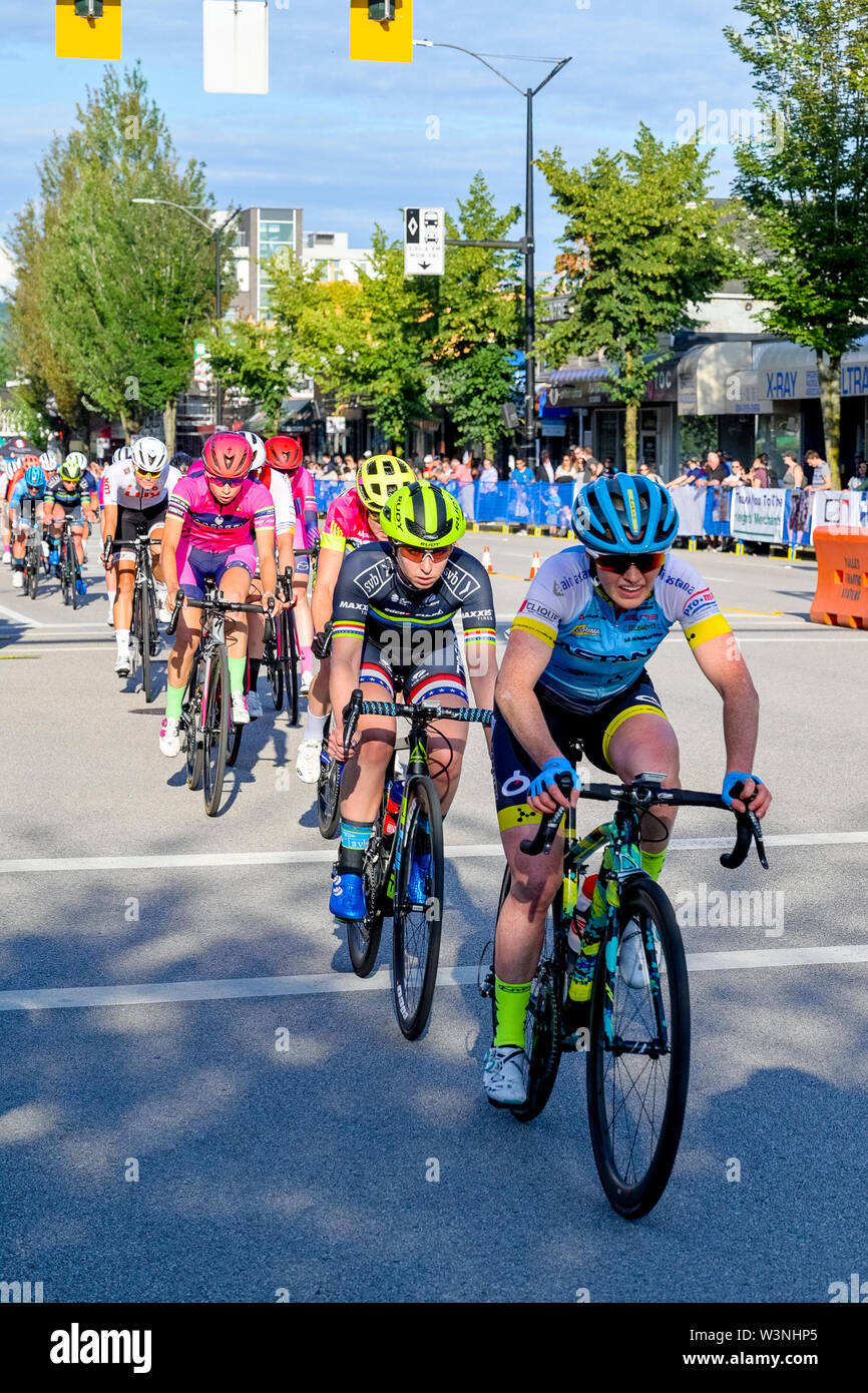 Giro di Burnaby, women's bike race, Burnaby, Colombie-Britannique, Canada Banque D'Images